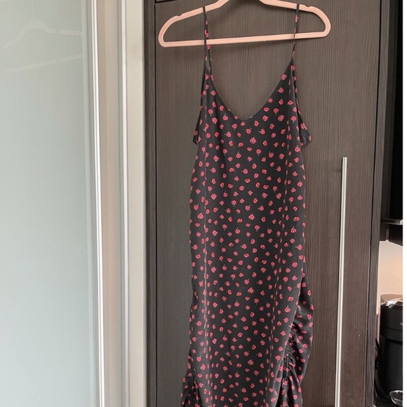 Urban Outfitters black slip dress w roses - Picture 1 of 2